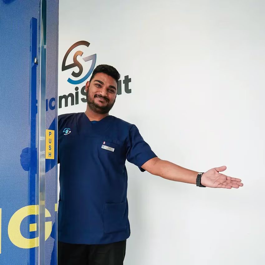 Team welcoming clients