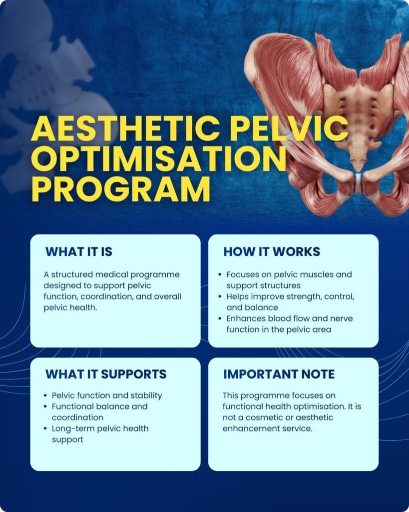 Aesthetic Pelvic Optimisation Program infographic suamisihat clinic mens health clinic